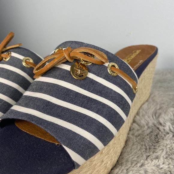 Sperry Topsider Nautical Stripe Wedge Espadrilles Size 8.5 - Picture 2 of 9